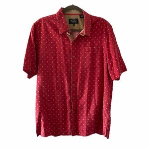 Nat Nast Red Patterned Silk Blend Shirt Large